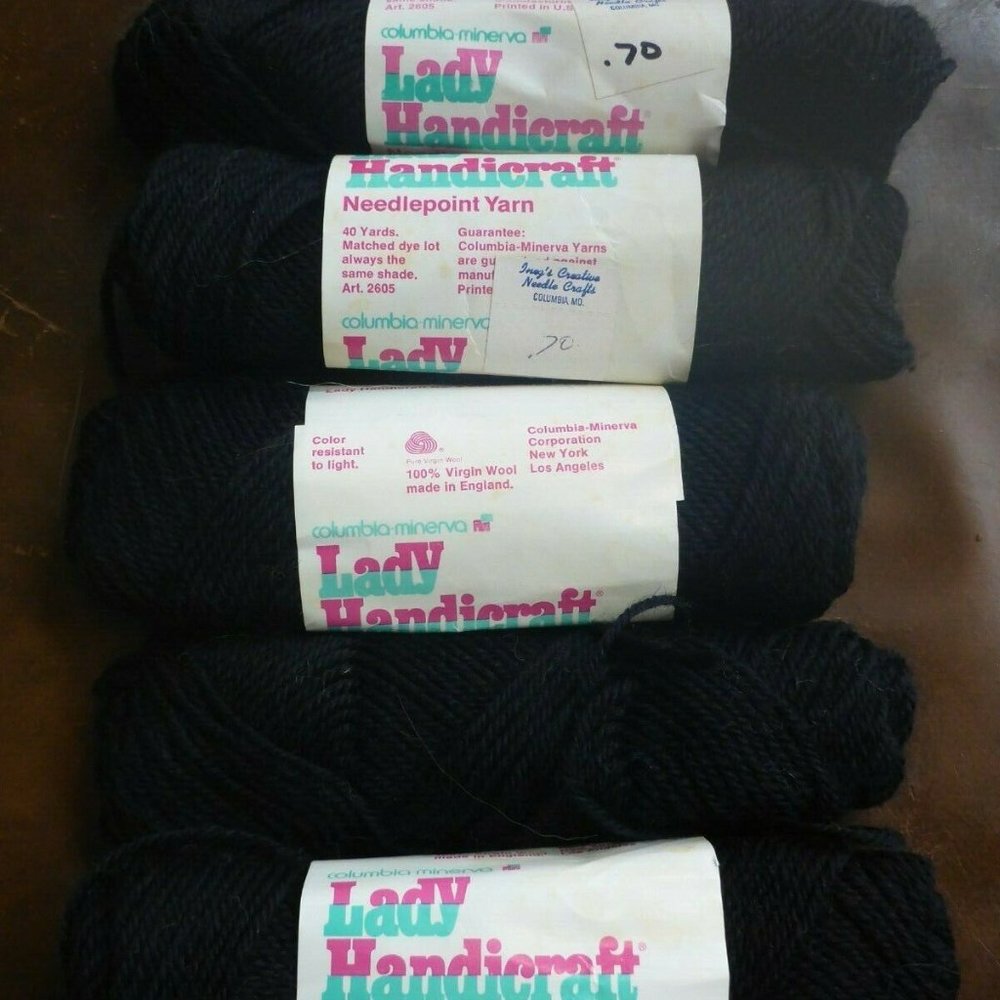 COPY - 5 Skeins Vintage Lady Handicraft 100% Virgin Wool Needlepoint Yarn Color…